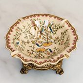 糖果盘 美式 茶几小果碟 新中式 饰摆件 欧式 花鸟装 合金陶瓷烟灰缸