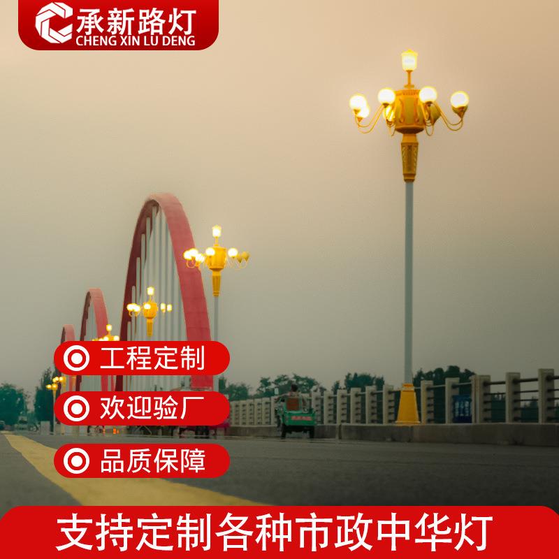 户外莲花造型玉兰灯广场道路9米led中华灯八叉5火名族文化景观灯
