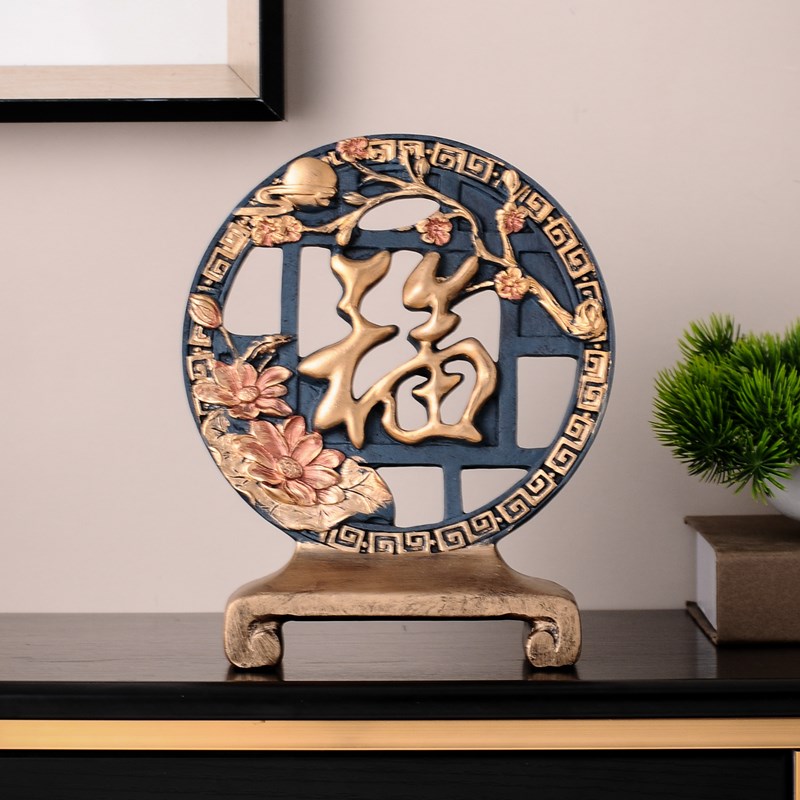 进门入户福字装饰品客厅玄关隔断柜摆G件新中式高档家居酒柜小摆