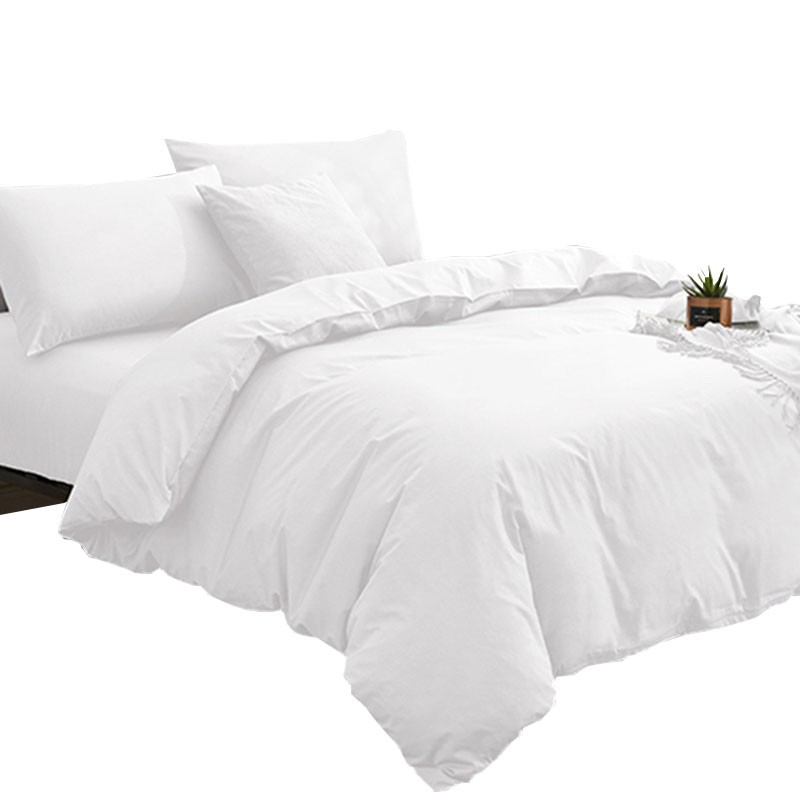 酒店床上用品被子被褥全套6八件套4F全棉纯白床上七件套含被芯枕