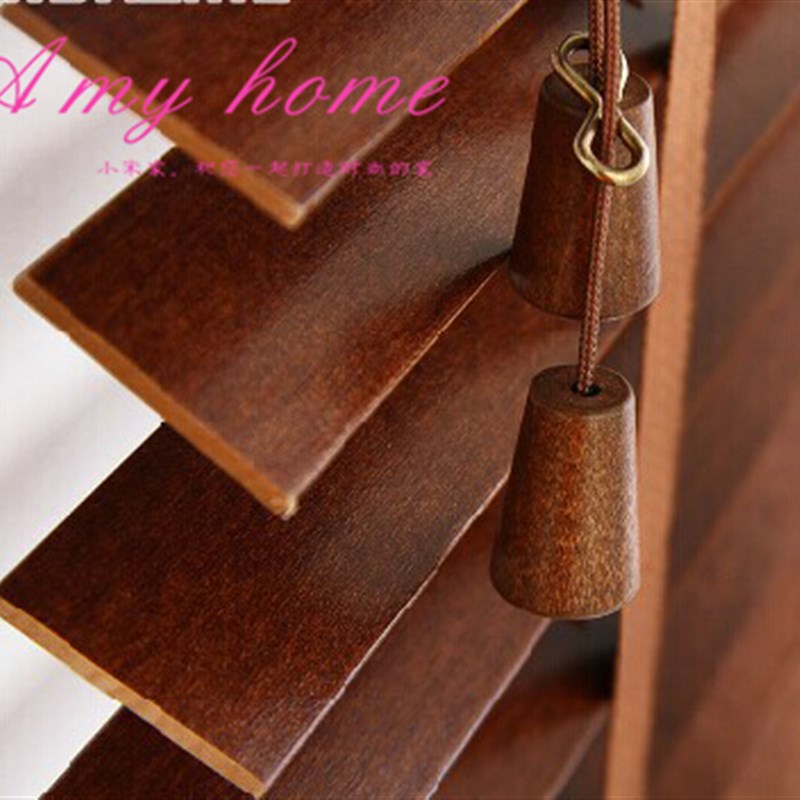 青岛百叶窗帘 木l百叶 竹百叶 客厅卧室实木百叶窗帘定制