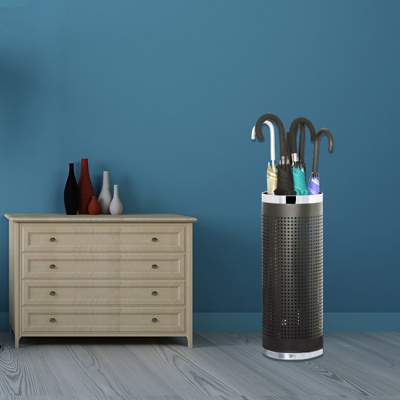 不锈钢门口放伞桶收纳桶神v器家用伞架酒店大堂学校教室多功能简