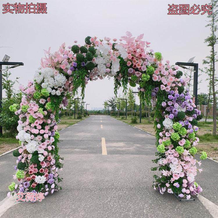 新款全花花门绢花拱门开业婚礼庆典花门婚庆满花拱门婚庆幸福门