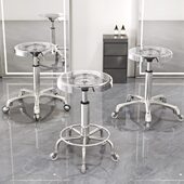 美容凳子理发店椅子旋转升降圆凳子美发店大工凳滑轮剪发美容专用