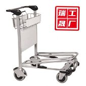 瑞晟新款 不锈钢双层机场行李手推车酒店客运汽车站行李车手推车