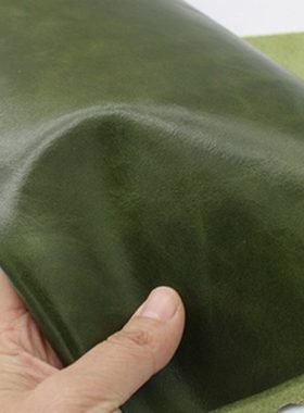 头层牛皮皮料真皮绿色蜡变油蜡皮复古变色沙发皮床头座椅皮整张