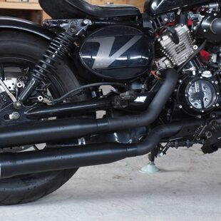 轻骑大韩骁胜GV300s改装右侧双出眼镜蛇排气管声浪低沉浑厚马蹄声