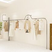 服装 店专用货架定制壁挂架 店展示架陈列架不锈钢上墙挂衣架女装
