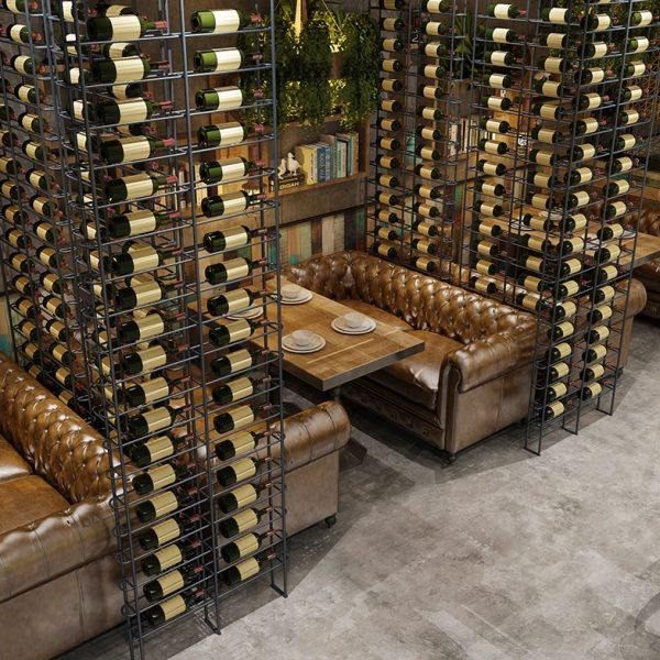 酒架隔断胡桃音乐酒吧葡萄酒瓶工业风靠墙酒柜展示架餐厅隔断屏风