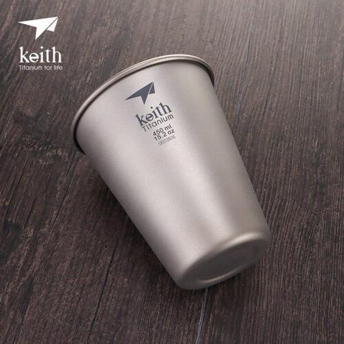 铠斯纯钛水杯便携可装沸水户外咖啡杯keith钛合金杯子漱口露营杯
