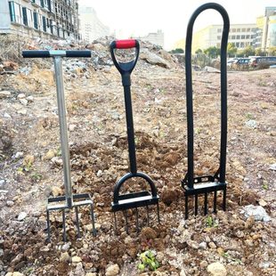 翻土松土神器人工翻地开荒工具翻地钢叉锄头翻土器农用松土工具