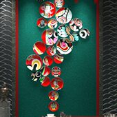 京剧戏曲脸谱装 饰盘挂件餐厅火锅店酒楼中式 立体陶瓷墙面挂饰盘子
