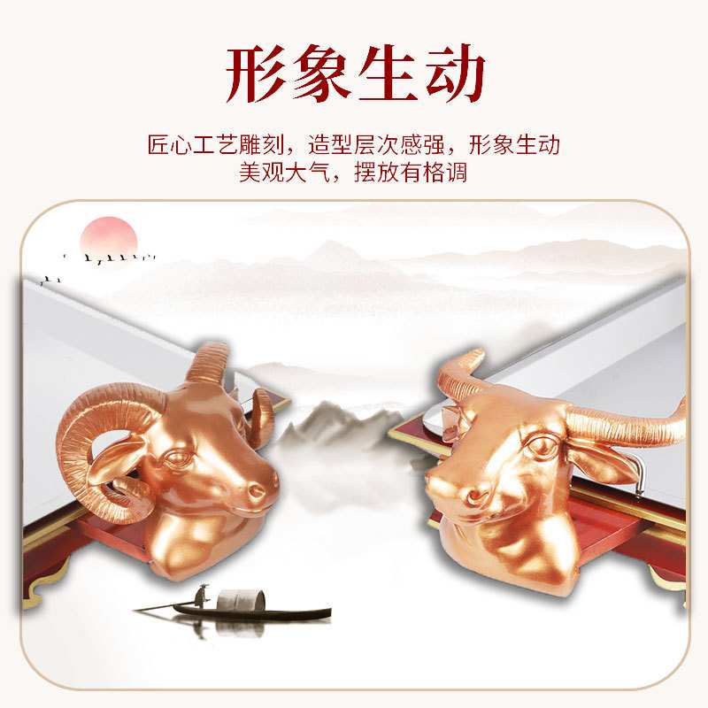 蒙古元素特色烤全羊盘子手把肉牛头宴托盘实木羊头盘可加热不锈钢