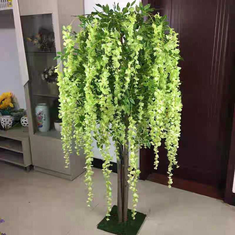仿真紫藤树假树假花客厅装饰绿色绿植物落地绢花盆栽仿真植物造景