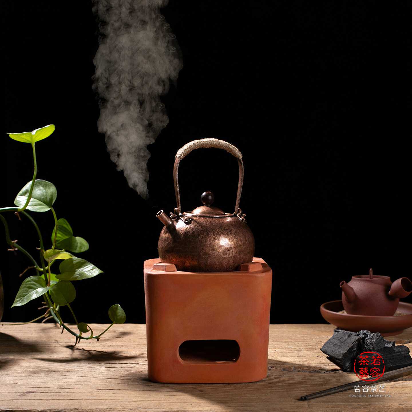 闽西副榜红泥炭炉手工煮茶炉潮汕工夫茶具复古耐火炉子茶室烧水炉