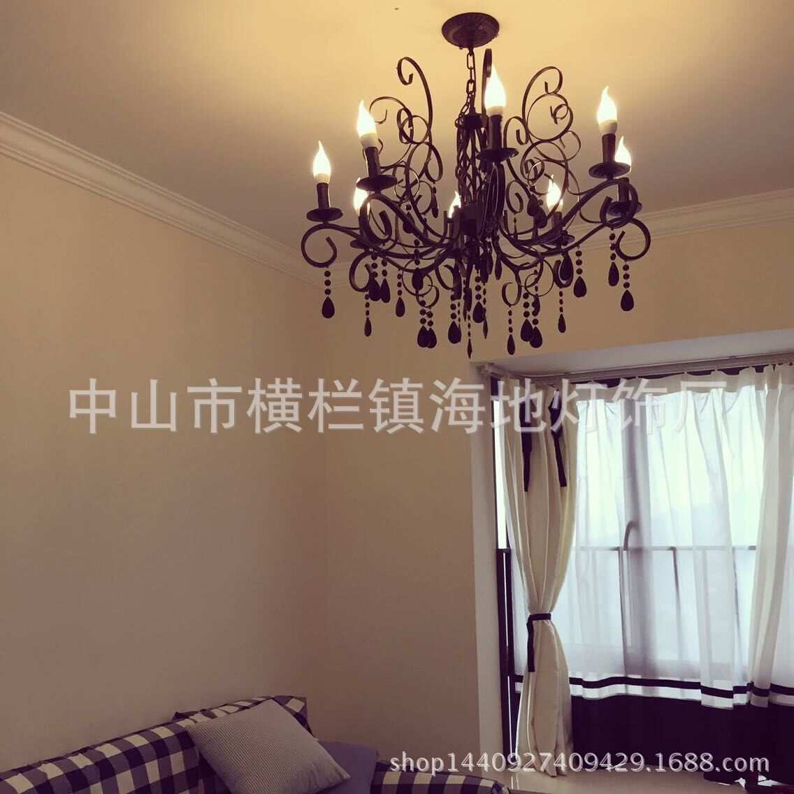水晶吊灯欧式蜡烛灯客厅餐厅卧室灯简约铁艺双层别墅家居灯具灯饰