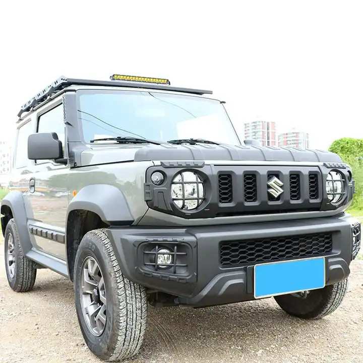 适用吉姆尼外饰件改装Jimny2019+JB74黑色ABS大灯罩ABS改装件