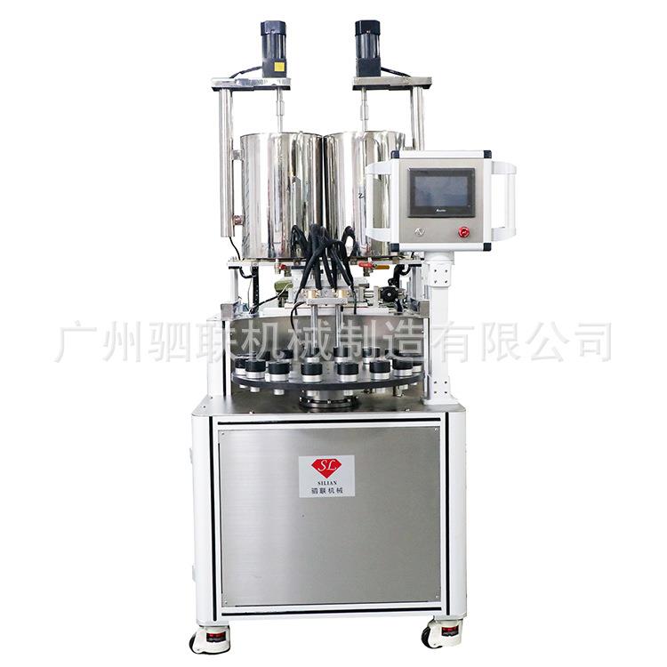 自动化妆品加热灌装机双头螺旋双色唇膏唇彩灌装机生产制造机械