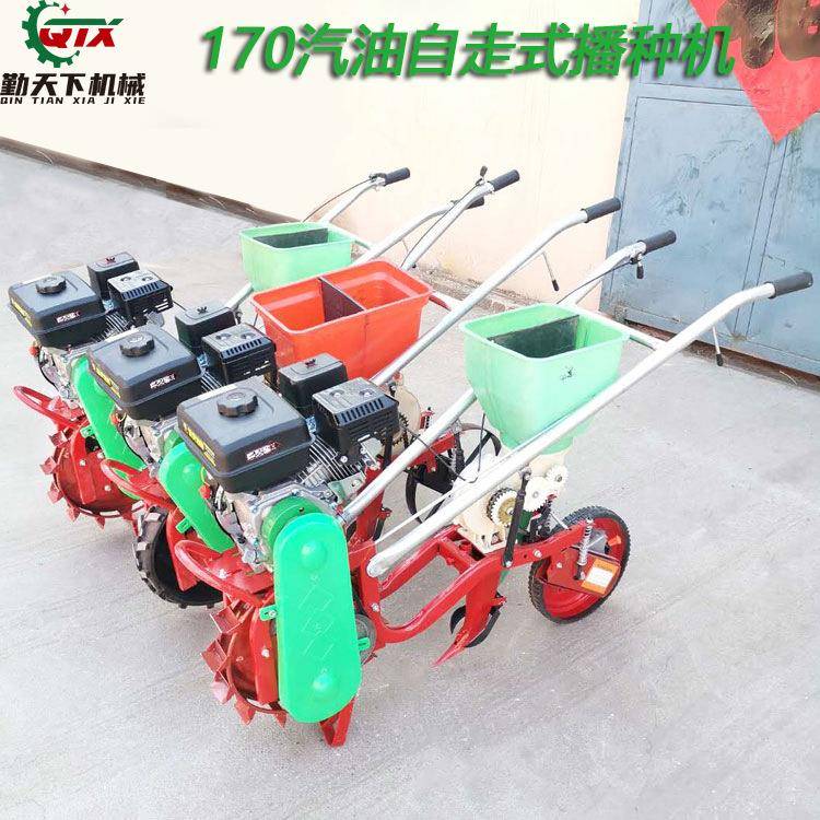 多功能小型全自动花生玉米播种机手推式链轨汽油苞米精播机免耕