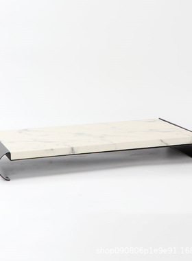 简约现代金属底大k理石创意托盘样板房软装家居茶几桌面装饰品摆