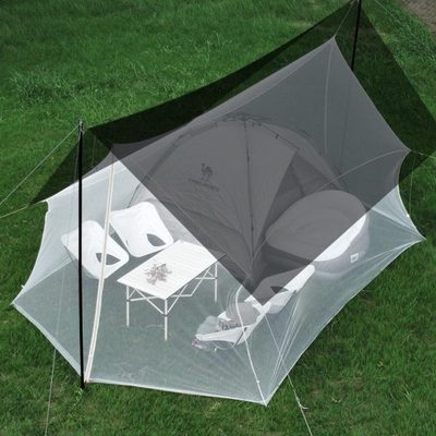适合宽大天幕使用的露营户外蚊帐蝶形方形六角超大空间屋脊造型
