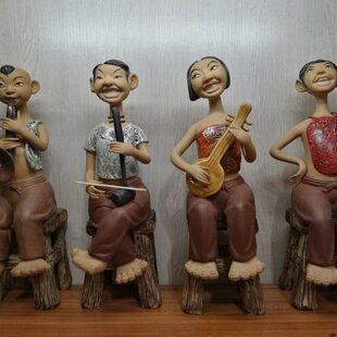 石湾公仔乐队摇滚手工摆件中式家居客厅装饰摆件潮流青年男女陶瓷