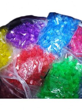 超五类网络RJ45彩色水晶头8芯网线8P8C红蓝黄绿紫色透明100个包邮