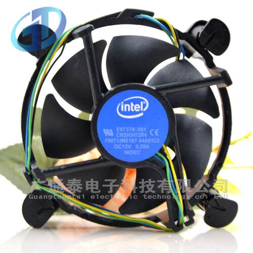 正品Intel英特尔 E97379-001 1155/1150/1156 四针线温控 CPU风扇