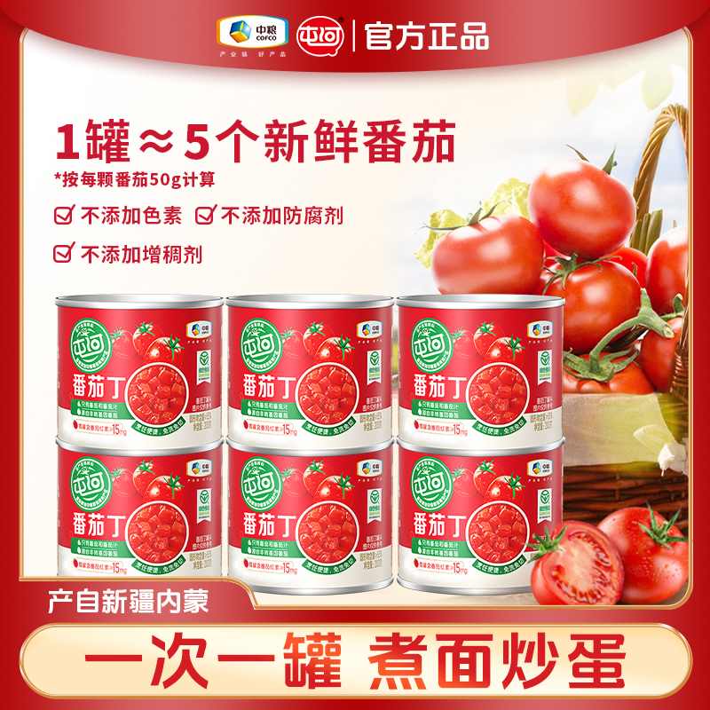 新疆番茄丁罐头蕃茄酱去皮西红柿