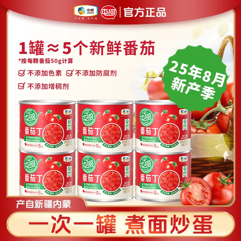 新疆番茄丁罐头蕃茄酱去皮西红柿