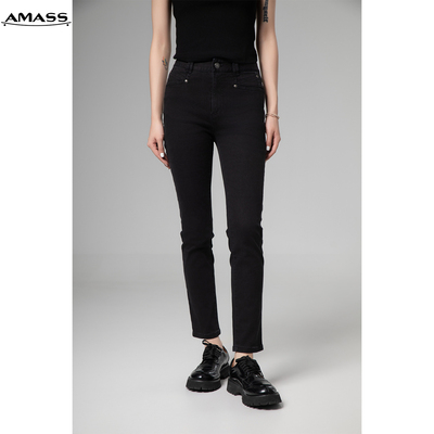 阿玛施秋冬修身弹力高腰小脚裤