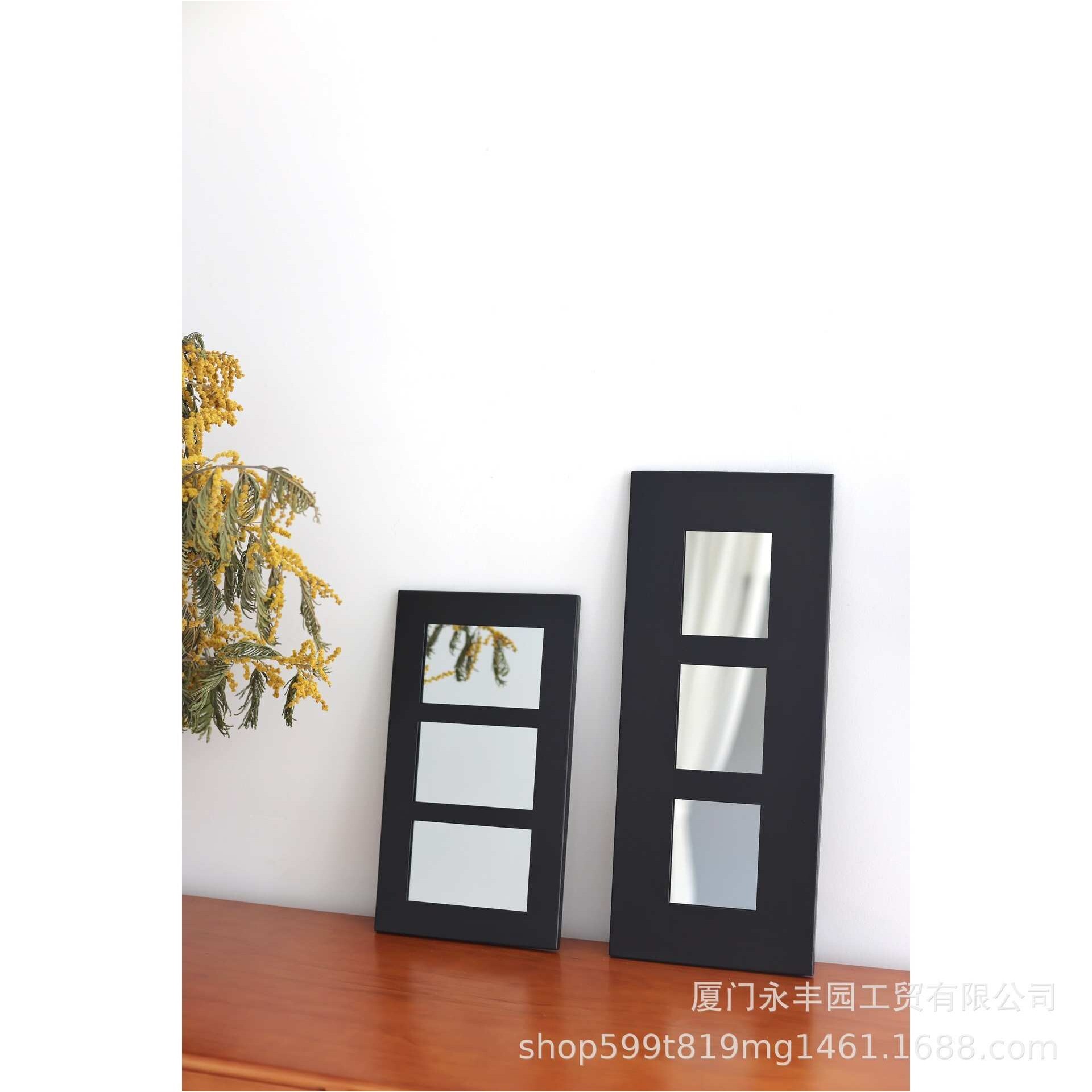 嘻物所 中古复古北欧装饰镜挂镜现代简约艺术设计客厅摆件套装INS