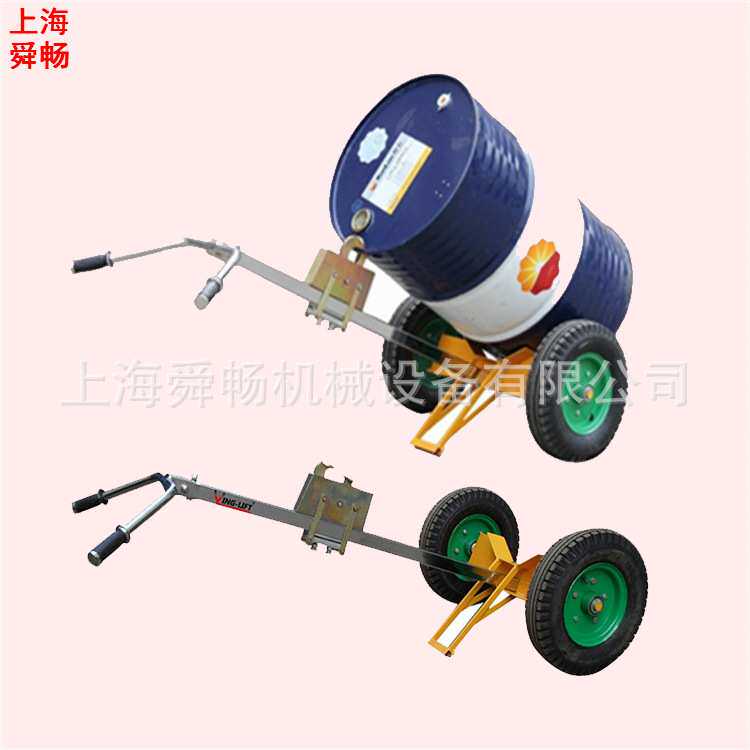 供应简易型手动油桶装卸车 手推式平移圆桶车 四轮油桶小拖车