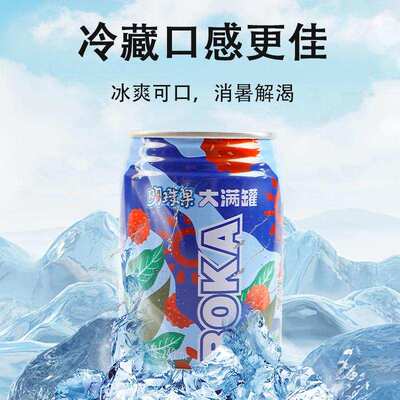 波卡果汁饮料明珠果荔枝汁味果肉老式饮料24瓶整箱装老人小孩聚餐