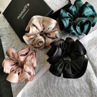 大号发圈布艺大肠圈头绳韩国复古头花女简约优雅皮套头饰品粗皮筋