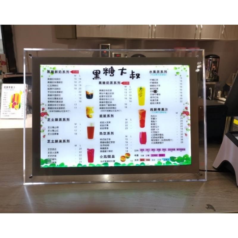 吧台广告牌菜单斜躺式led发光点餐牌价目表酒店定做奶茶店