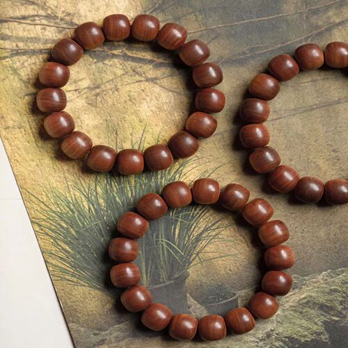 老山檀香12*13mmp单圈手串高油密老料黑肉级老型珠文玩手链 收藏