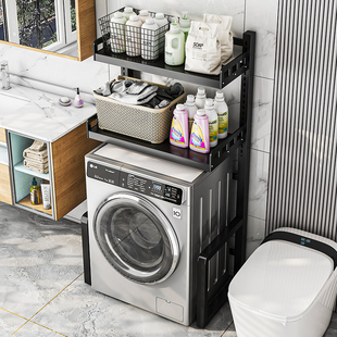 卫生间滚筒洗衣机置物架上方架z子落地浴室厕所洗手间洗衣液收纳