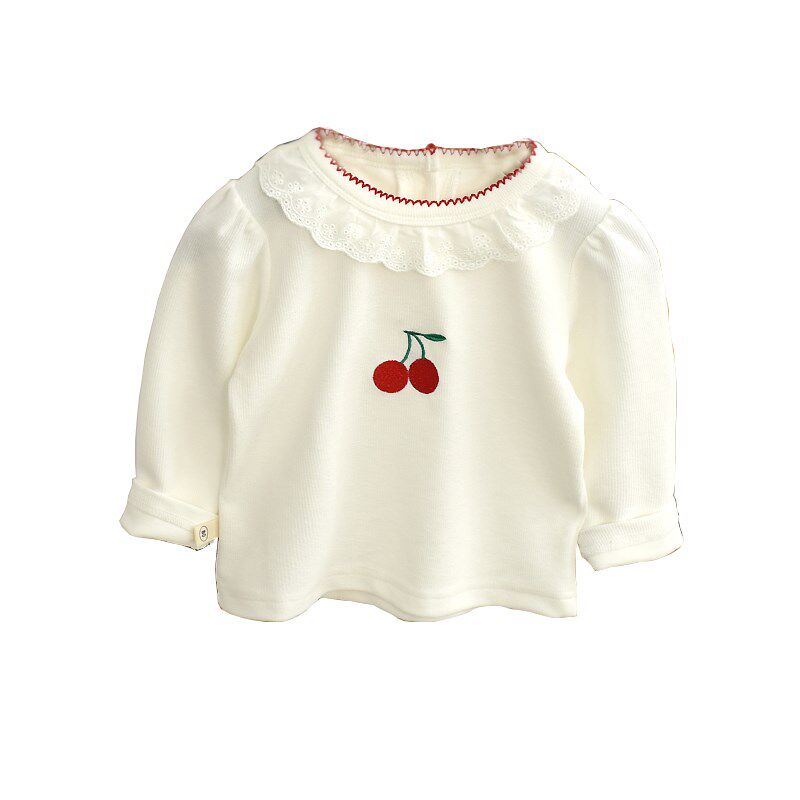 婴儿春装打底衫纯棉女宝宝公主春秋上衣白色长袖百搭纯棉 女童t恤
