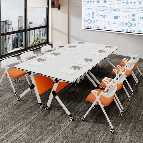 折叠培训桌椅组合拼接长条桌折叠会议桌培训室课桌移动教室办公桌