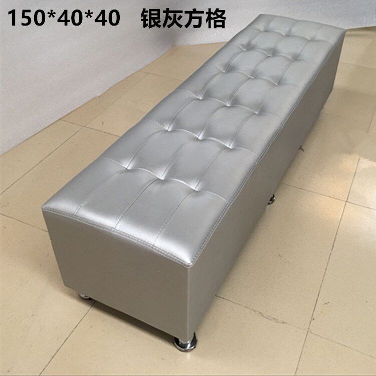 理髲店等候客人坐的长条休息区椅子双人长凳美发服装发廊收纳沙发