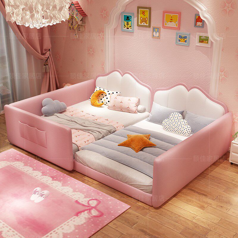 拼接亲子矮床一家四口榻榻米现代简约2H米x2米主卧双胞胎公主大床