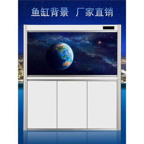 鱼缸背景贴纸星球月亮高清图水族箱星空地球3D立体画个性壁纸定制