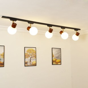 北欧个性 客厅背景墙餐厅衣帽间商铺照明射灯 玻璃轨道灯全光谱明装