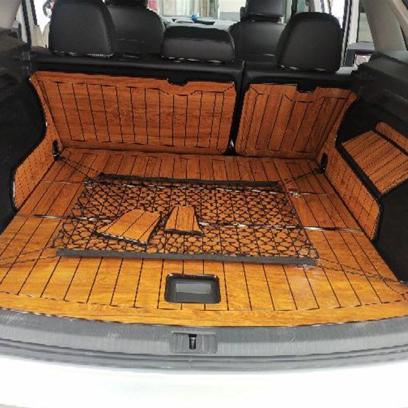 适配大众途安L 途观l探岳X尾箱垫途昂x ID.4X ID6木地板后备箱垫