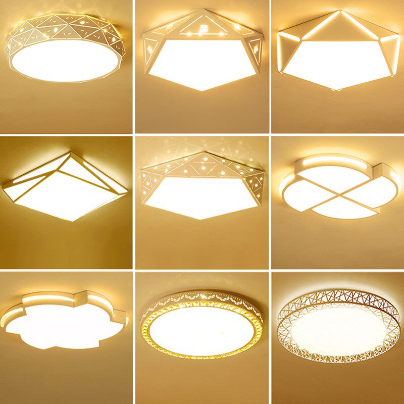 led吸顶灯温馨浪漫简约现代房间家用几何灯具阳台圆形网红卧室灯