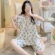 r小清新棉绸家居服日系花卉学生加大码 2024新款 睡衣女夏季 绵绸套