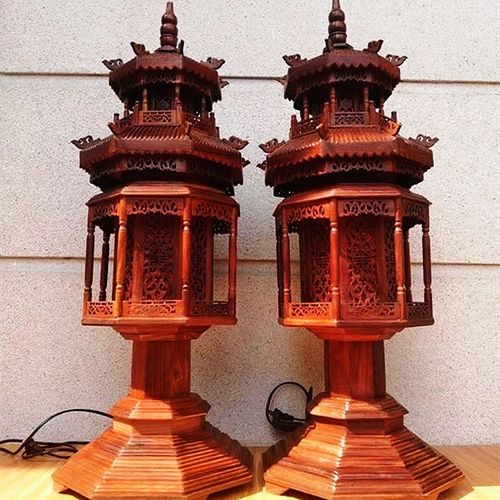 大红酸枝仿古中式落地灯客厅木质原木卧室灯2021年新款床头台灯