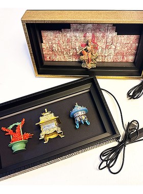 嗨C位可调节LEDn展框水月观音配搭玄关桌面摆件礼物纪念品拍照神