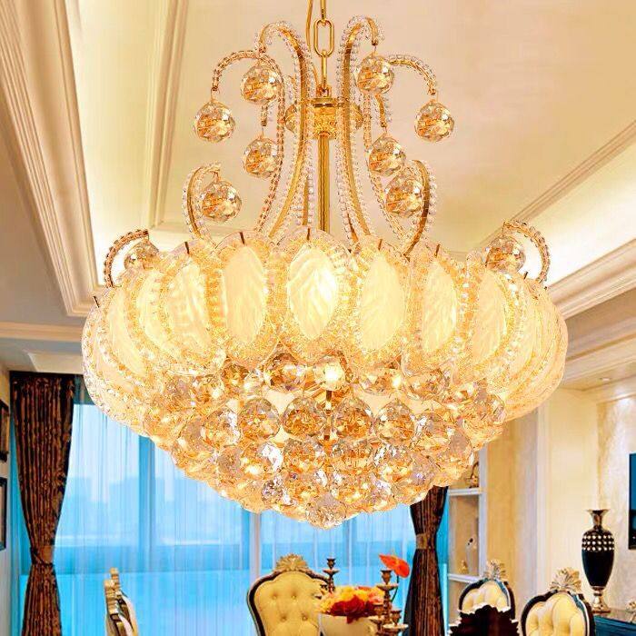 现代奢华水晶灯餐厅吊灯简约客厅水晶吊灯金色发财树灯具卧室灯饰,家装灯饰光源,客厅吊灯,淘宝优惠券,粉丝福利购,淘宝优惠卷